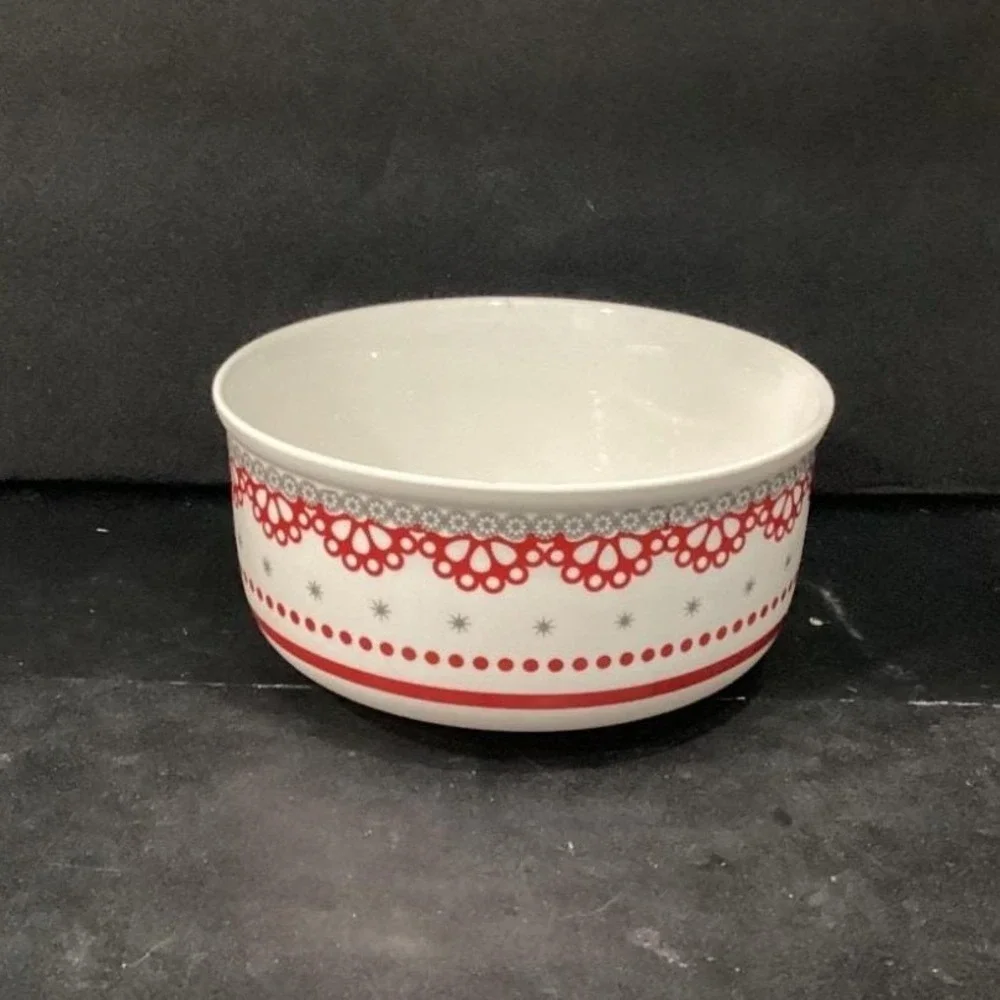Grace Tea Ware Cereal Bowl, Vintage Inspired‎ Red & Gray Soup Dish, Dinnerware
